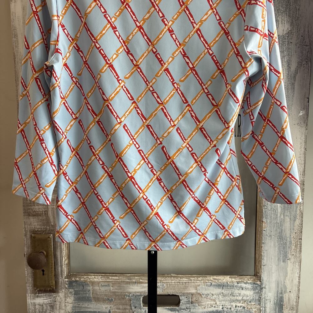 J. Mclaughlin Signature Catalina Cloth Bamboo Sticks T-Shirt Tee Top Size Large - Picture 12 of 12